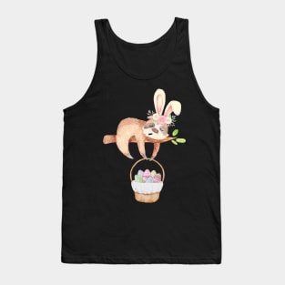 Cute Easter Sloth Tank Top